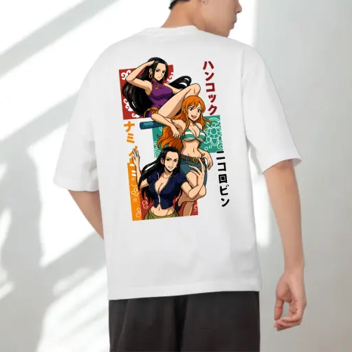 Anime Femme Trio Anime-inspired Premium Oversized T-Shirt