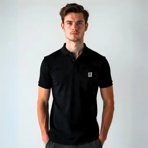Black Polo T-shirt – Minimalist Streetwear Echo Layers Edition 