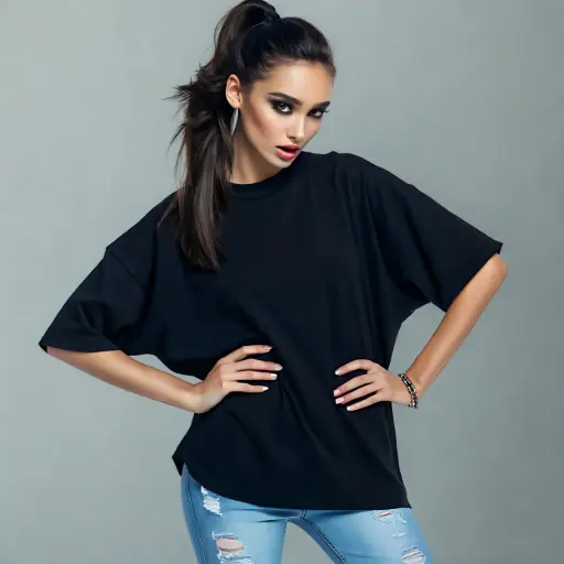 Plain Black Oversized t-shirt for Women