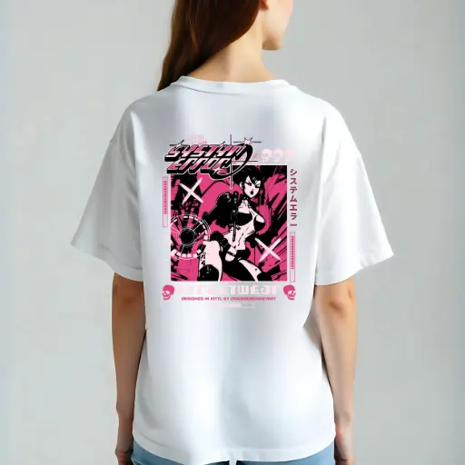 Neo-Tokyo Glitch Oversized Streetwear Tee
